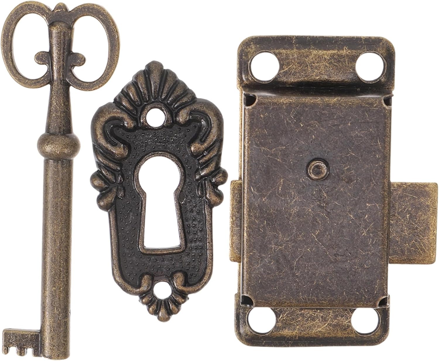 Generic 1set Antique Lock Cabinet Doors Kit with Key for Dresser Drawers Antique Furniture for Easy Installation