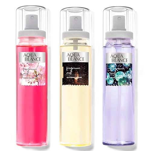 AQUA BLANCE Spray corporal, fragancia en espray para mujer, paquete de 3, cada uno de 3.9 onzas líquidas, total de 11.7 onzas líquidas, flores de