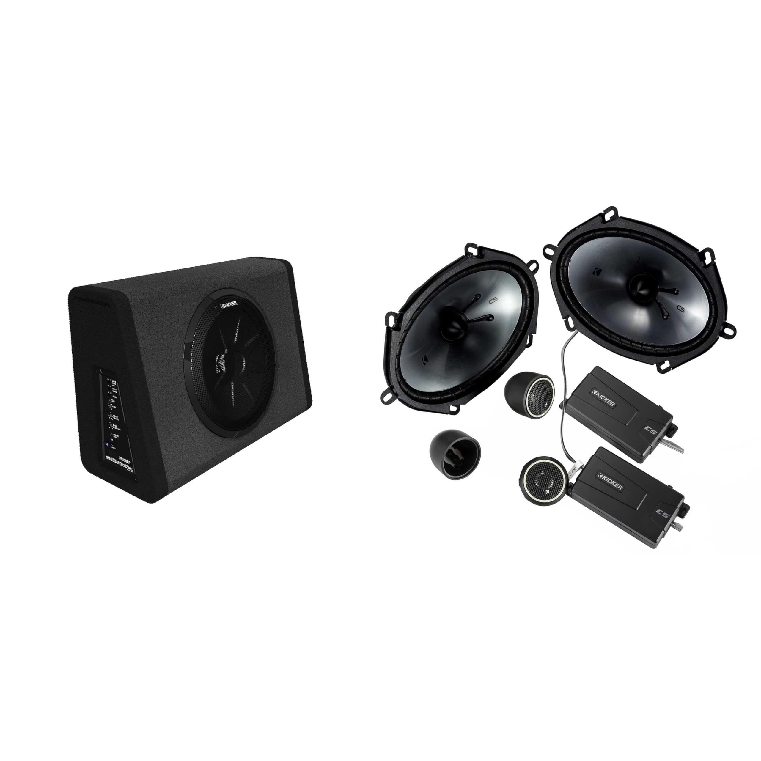 Kicker 11PT250 Powered Sub Enclosure & 46CSS684 6x8 Component Bundle