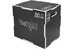Yes4All 3-in-1 Non-Slip Wooden Plyo Box for Enhanced Fitness Regimens