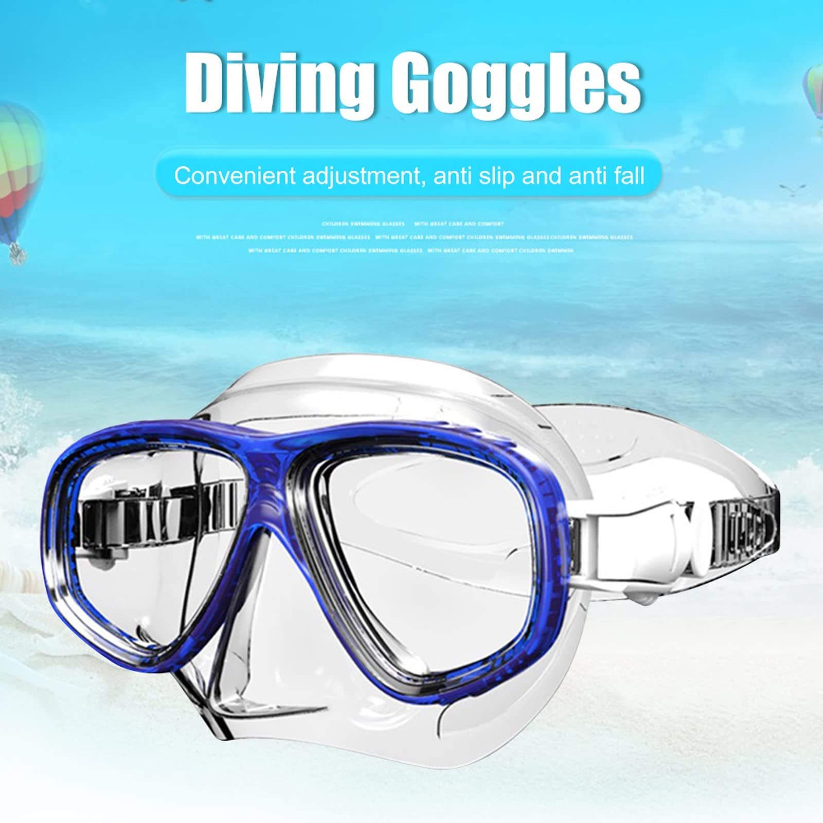 JINGYAN Okulary pływackie Diving Masks Adult Snorkeling Goggles Underwater Swimming Pool Equipment Adjustable Anti-fog Watertigh For Adults Free Breathing