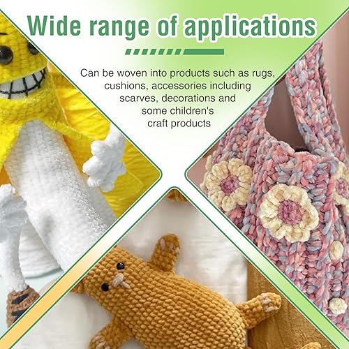 Miniatura 7 de Hilo de terciopelo de felpilla, hilo para tejer a ganchillo con agujas de ojo grande, para manualidades, tejer hilo de chenilla suave para hacer