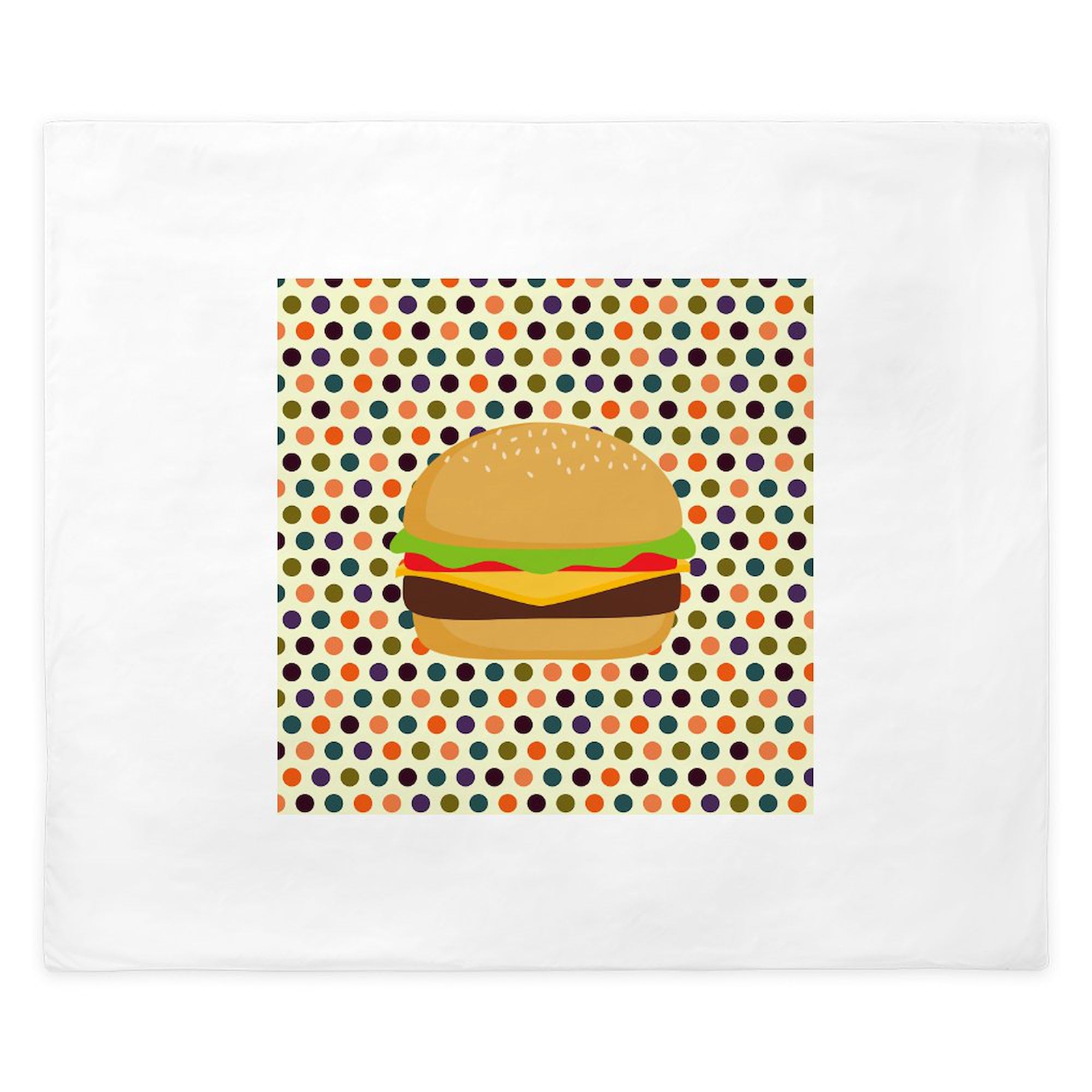 CafePress Mod Polka Dot Burger King Duvet Cover, Printed Comforter Cover, Unique Bedding