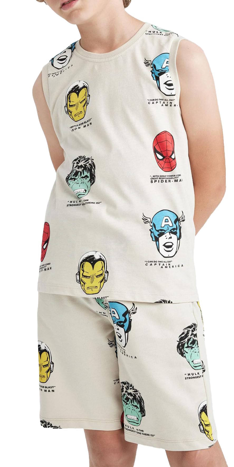 Erkek Çocuk Erkek Çocuk Marvel Comics Bisiklet Yaka Atlet