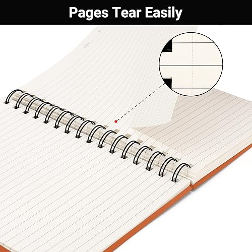 Miniatura 5 de EUSOAR Cuaderno de diario, 3 paquetes A5 de 5.5 x 8.3 pulgadas, 160 páginas80 hojas, tapa dura gruesa encuadernada en espiral, papel rayado