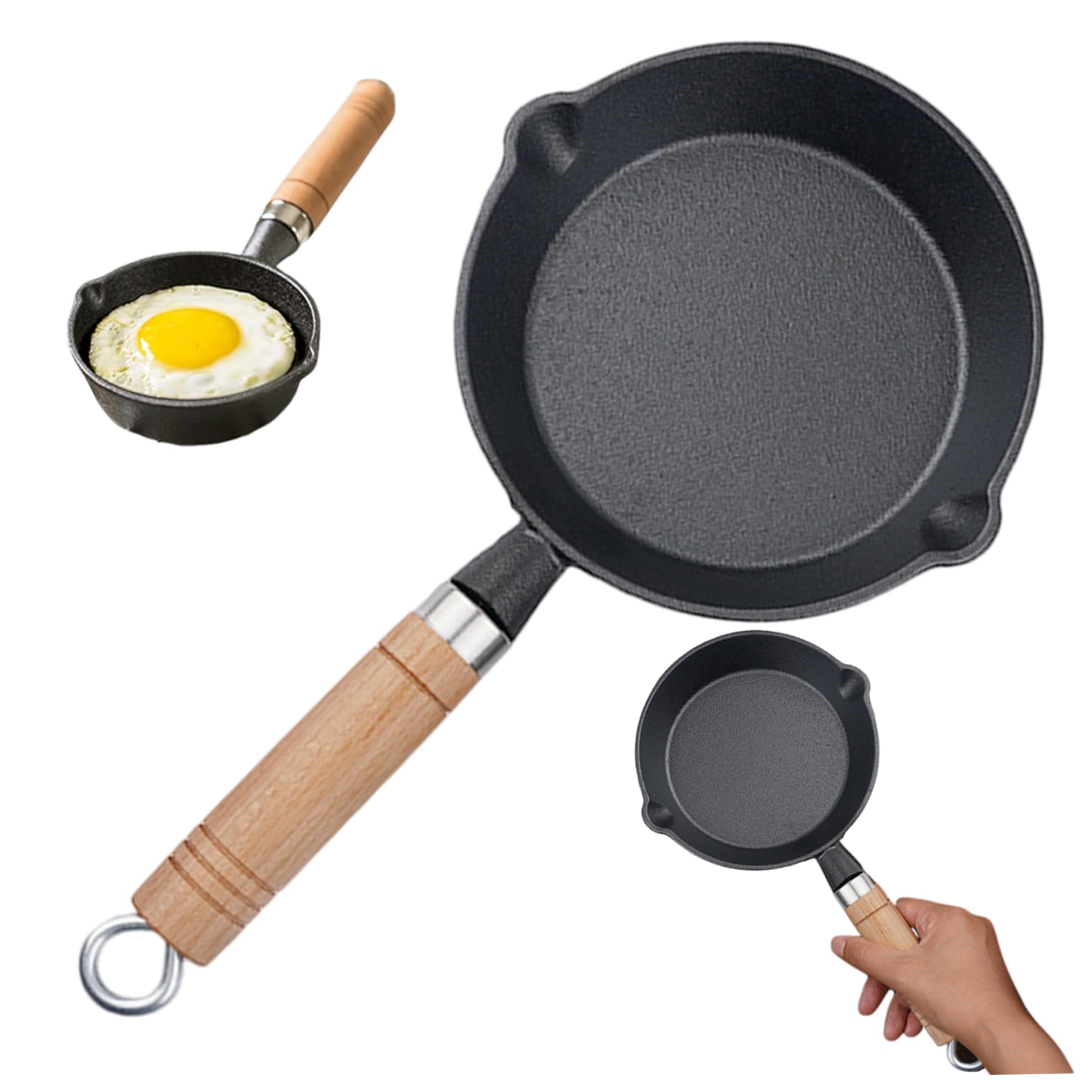 Mini poêle en fonte pour un œuf au plat parfait au petit-déjeuner sur plaque induction