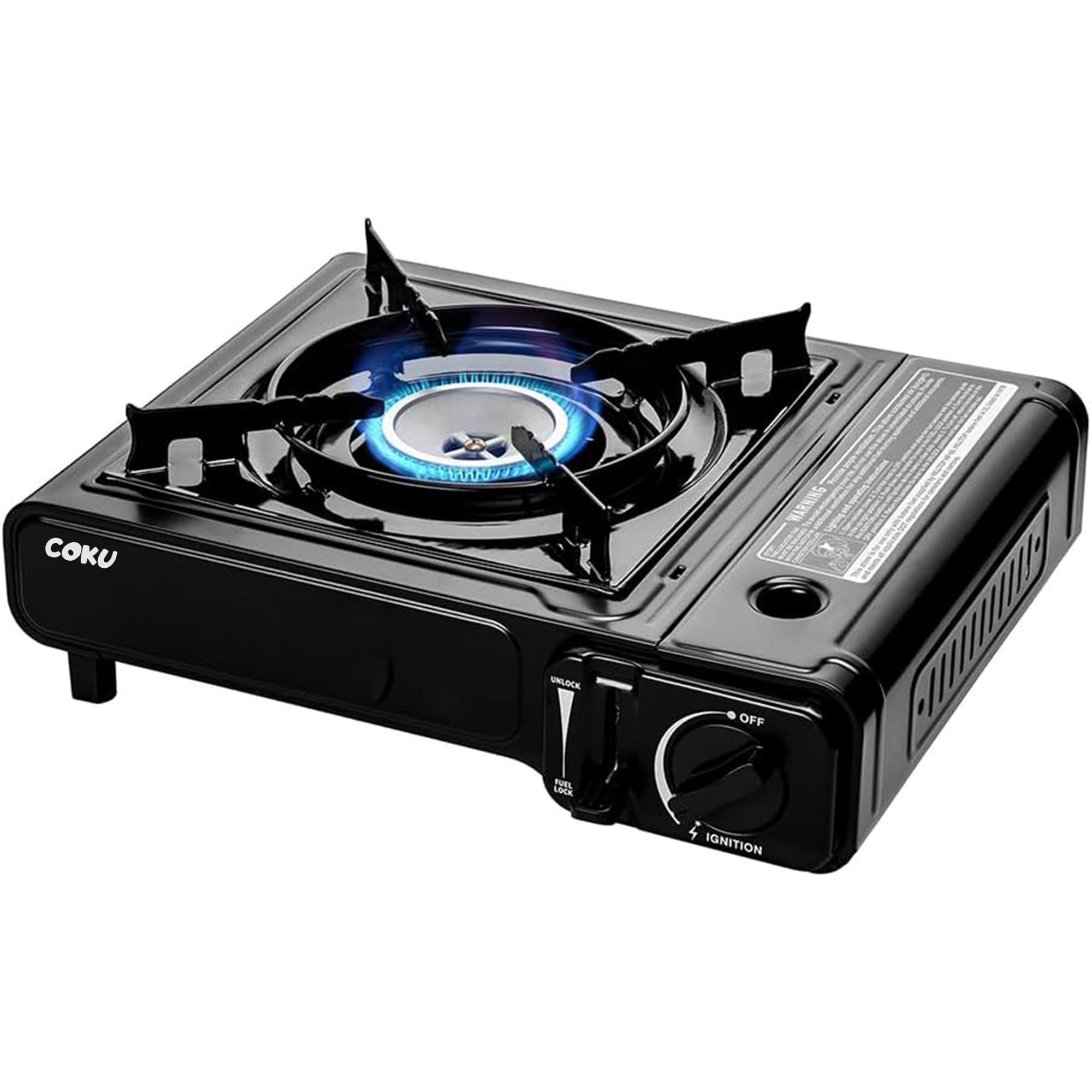 Coku Butane Gas Stove for Camping, Portable Single Burner Cooktop with Automatic Ignition, Flame Control, Safety Cartridge Lock, Carry Case, for Hiking, BBQ, Picnic-picture-30