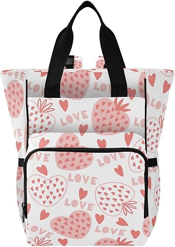 xigua Love Strawberry - Mochila para pañales multifunción para bebé, impermeable, gran capacidad, mochila de viaje para mamá y papá, C37, Mochilas