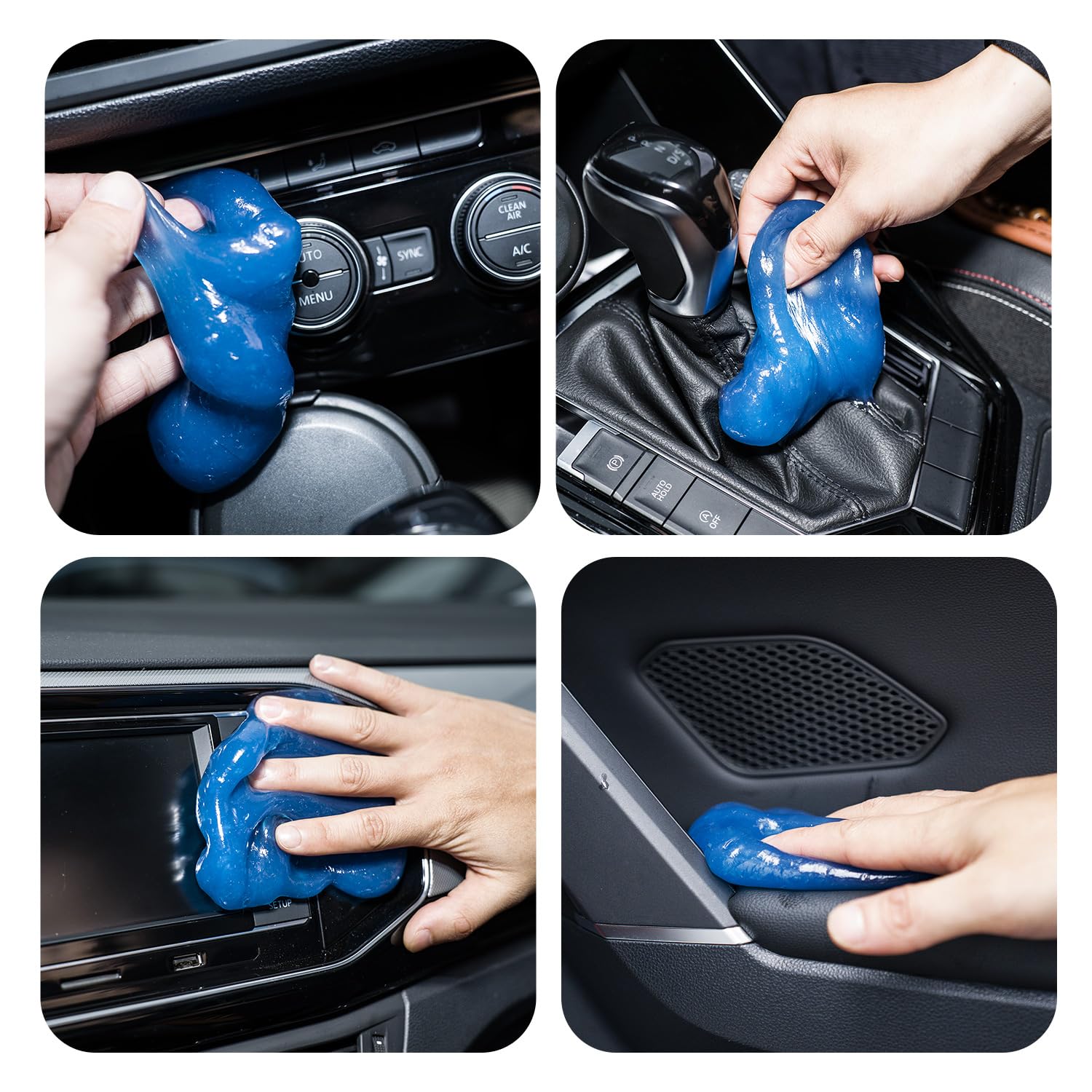 WBinFeng 2 Pack Car Cleaning Gel Keyboard Cleaner Universal Auto Detailing Tools Car Interior Cleaner Cleaning Slime Dust Car Crevice Cleaner Car Accessories Keyboard Cleaner (2 Pack (Blue, Pink)