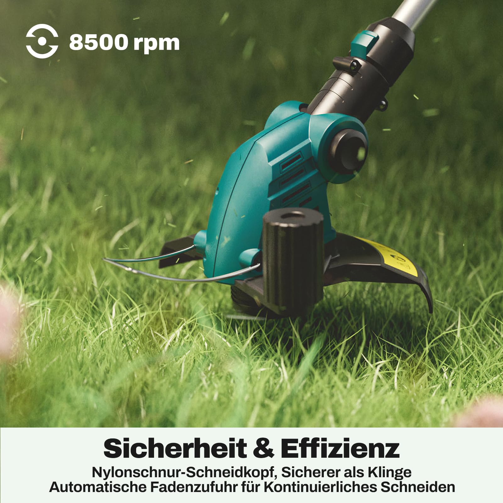 Garten Akku-Rasentrimmer Kompatibel mit Makita 18V Akkus, CSD001 String Trimmer mit Nylon Trimmerfaden, 25 cm Schnittkreis, Verstellbarem Griff und Pflanzenschutzbügel(ohne Akku)