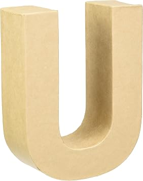 Glorex Cardboard Letter U, Natural, U