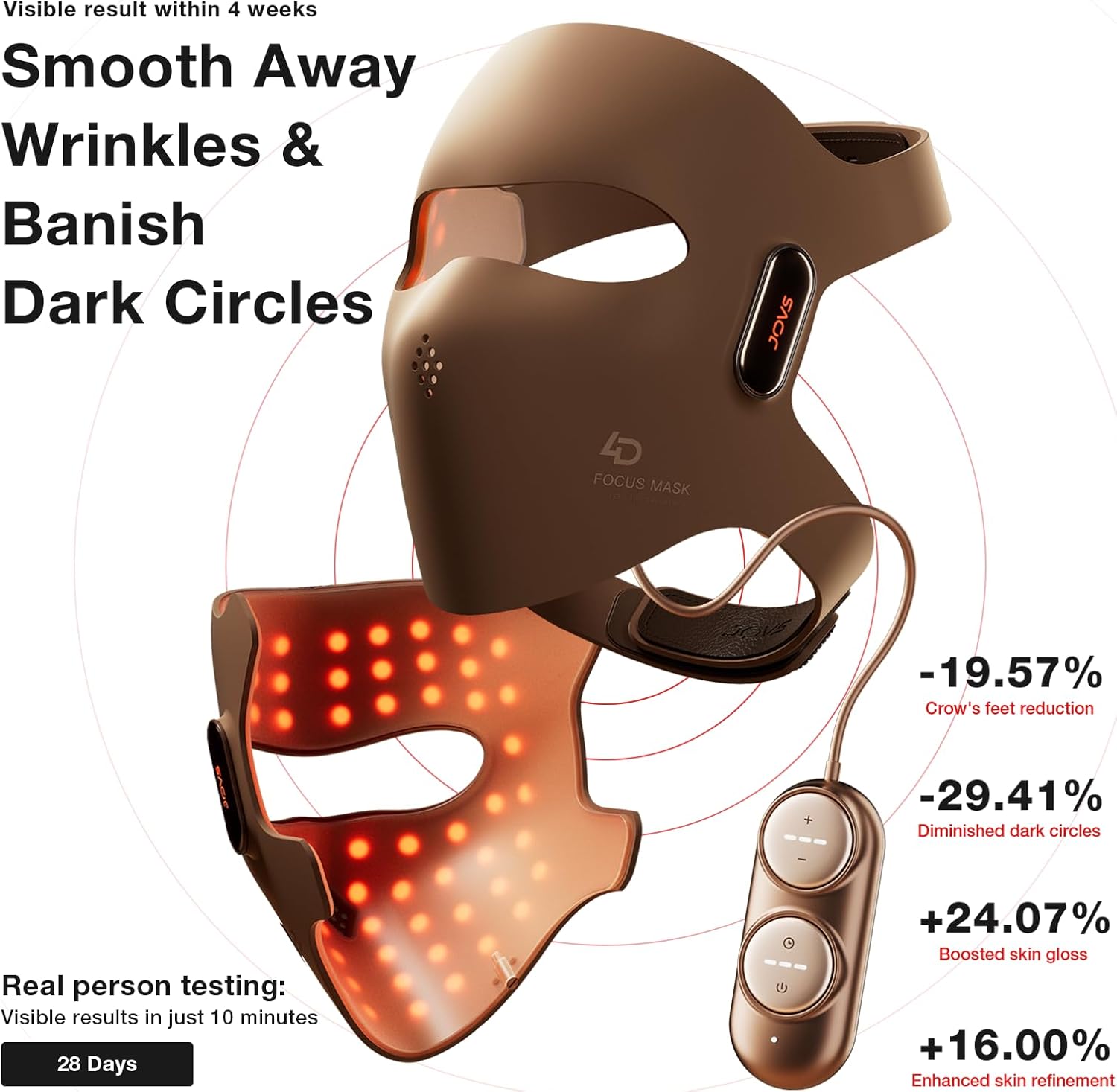 JOVS 4D Laser Light Therapy Mask and Blacken PRO DPL Skincare Device for Face