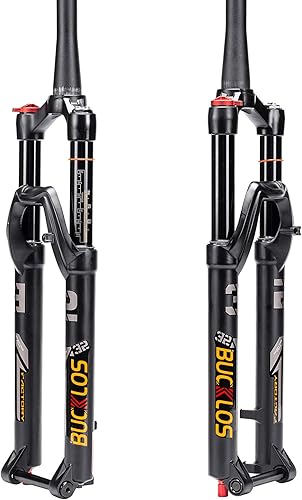 BUCKLOS Horquilla MTB de 2627.529 pulgadas, 4.724in, 1-18 pulgadas rectocónico, ajuste de rebote de horquilla de bicicleta de montaña, eje de