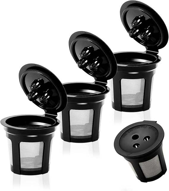 Upgrade 4 Pack K Cup Reusable Pods for Ninja Dual Brew