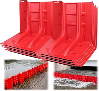 L Shaped Flood Barrier for Door, Stackable Baffle Prevention Panel, ABS Removable Flood Barriers Board for Garage, Home Exterior, Dams, Basement, Warehouses, Easy Installation(7 PCS)