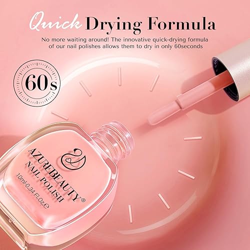 Miniatura 7 de AZUREBEAUTY Juego de esmalte de uñas 4 colores otoño invierno marrón rosa purpurina esmalte de uñas de secado rápido laca natural para uñas kit para