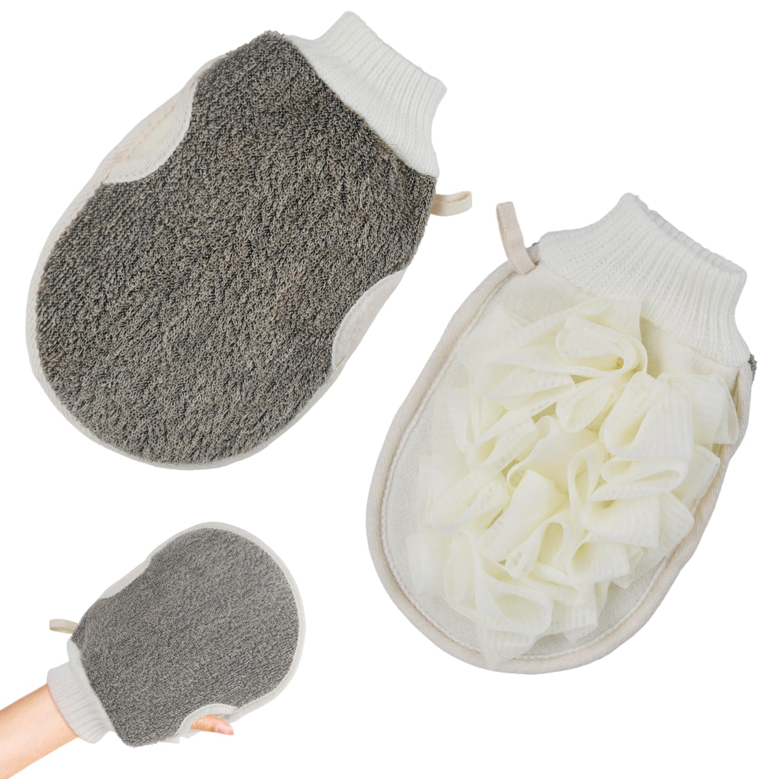 Guantes Exfoliantes para el Cuerpo, Depurador Corporal Exfoliante de Esponja de Lufa, Esponja de Lufa de Ducha, Guante Exfoliante Corporal Ducha Guante, Esponja Exfoliante Corporal para Hombre Mujere