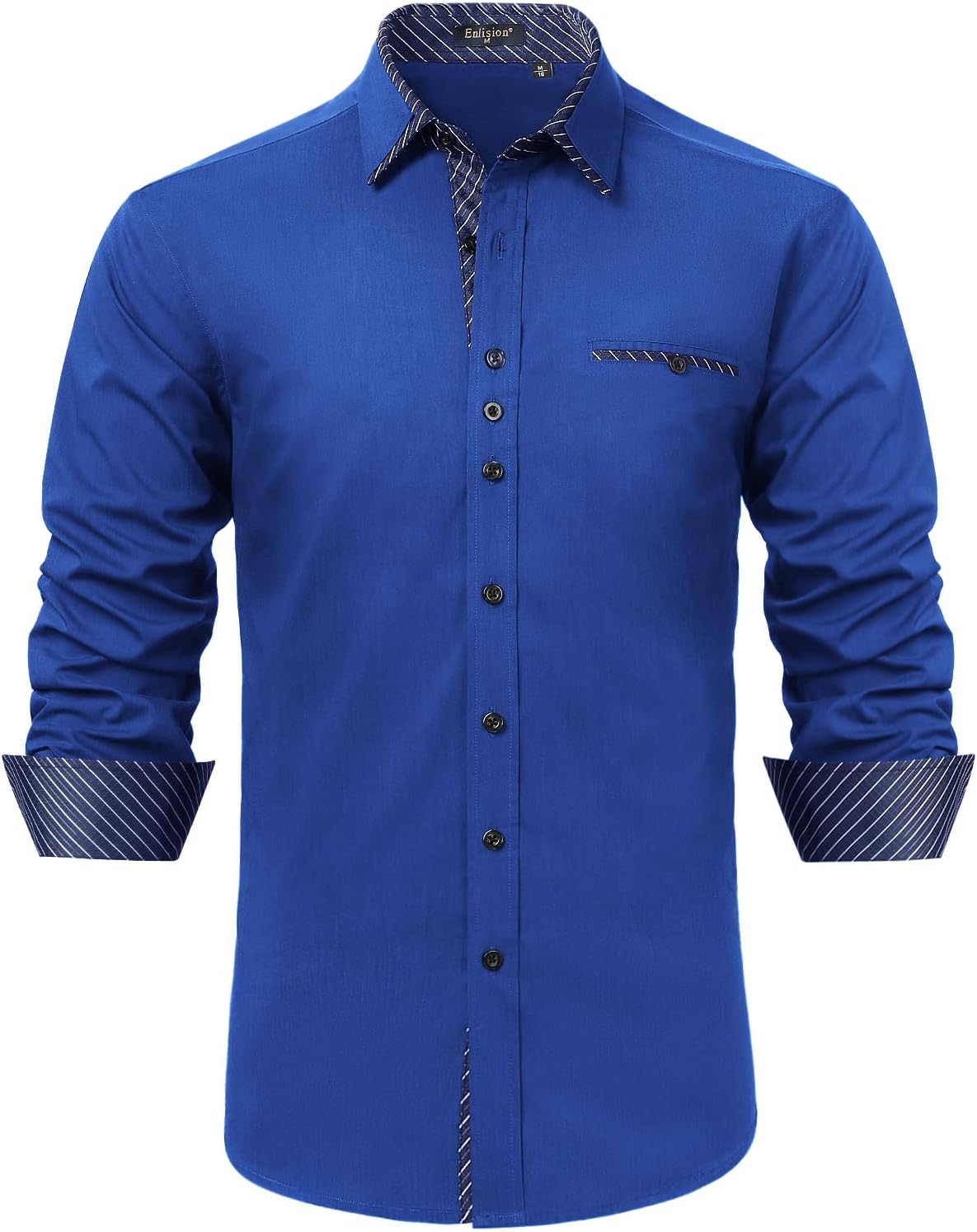 EnlisionMen's Dress Shirts Long Sleeve Business Casual Shirt Regular Fit Button Up Shirts