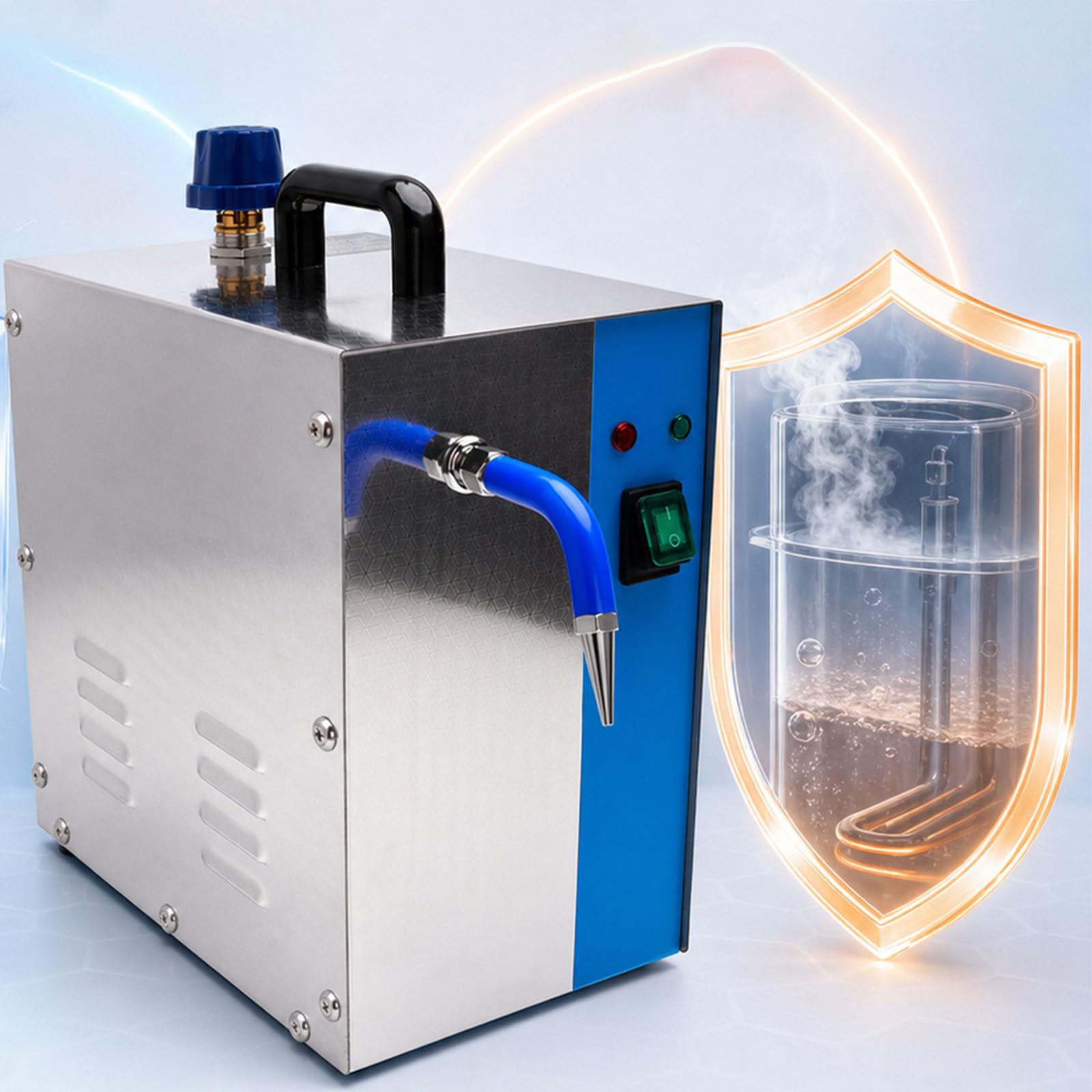 Máquina limpiadora de vapor profesional para acero inoxidable, monedas y placas de circuito, equipo de limpieza eficiente con rejillas de ventilación de disipación de calor