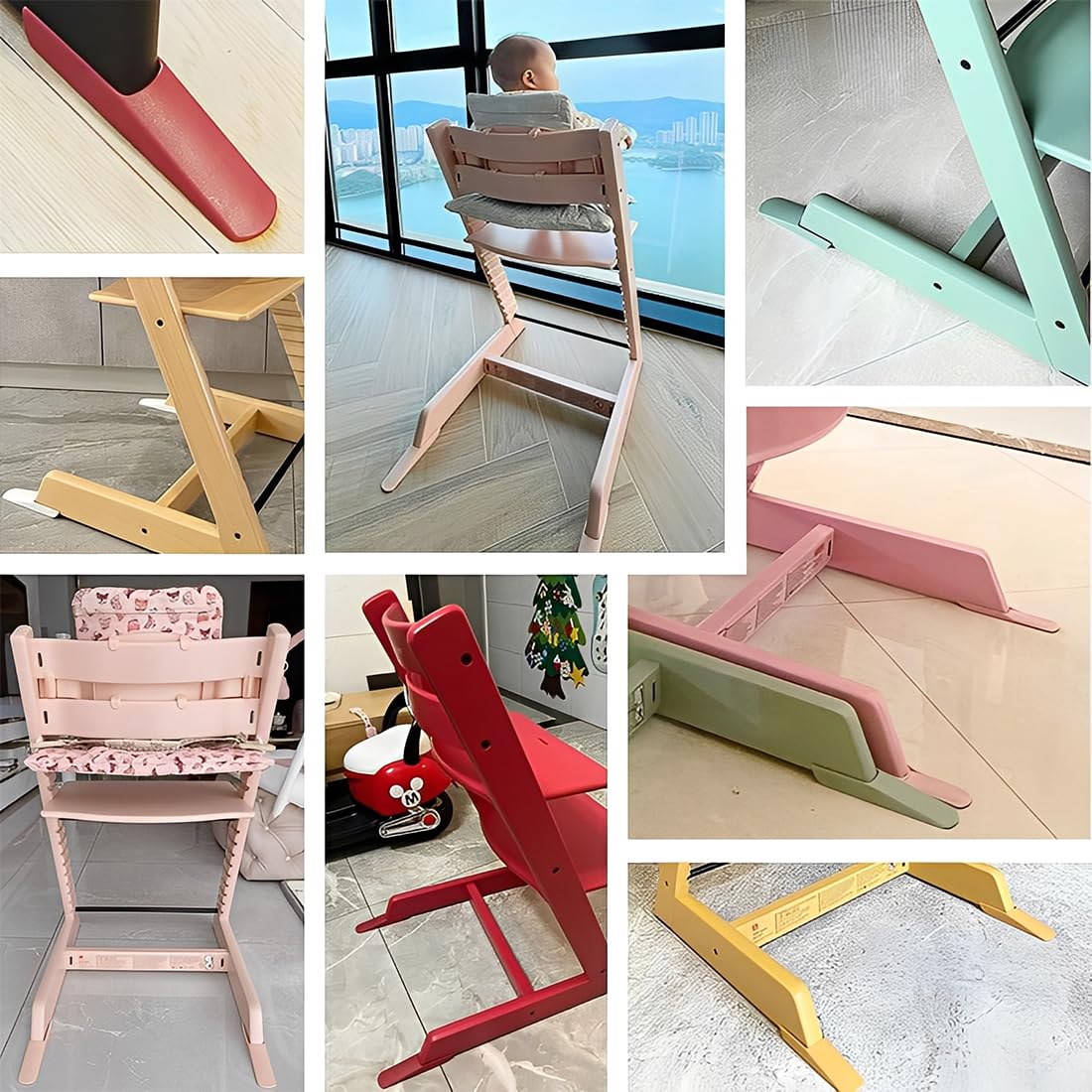 Protezione Antiribaltamento per Seggiolone Stokke Tripp Trapp, Set di Pattini Estesi, Prolungamento Base