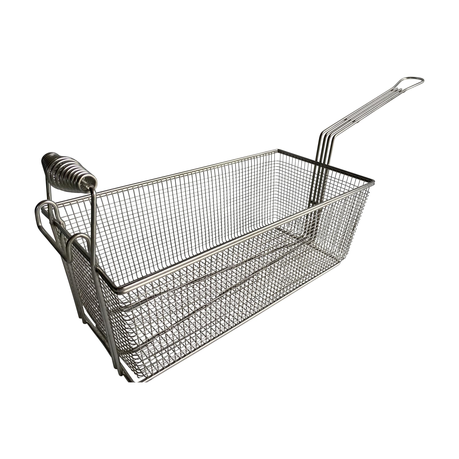Quality Industries Fry Basket, Stainless Steel, Black Front Handle, 425x222x153 mm, (16.7x8.7x6 in)