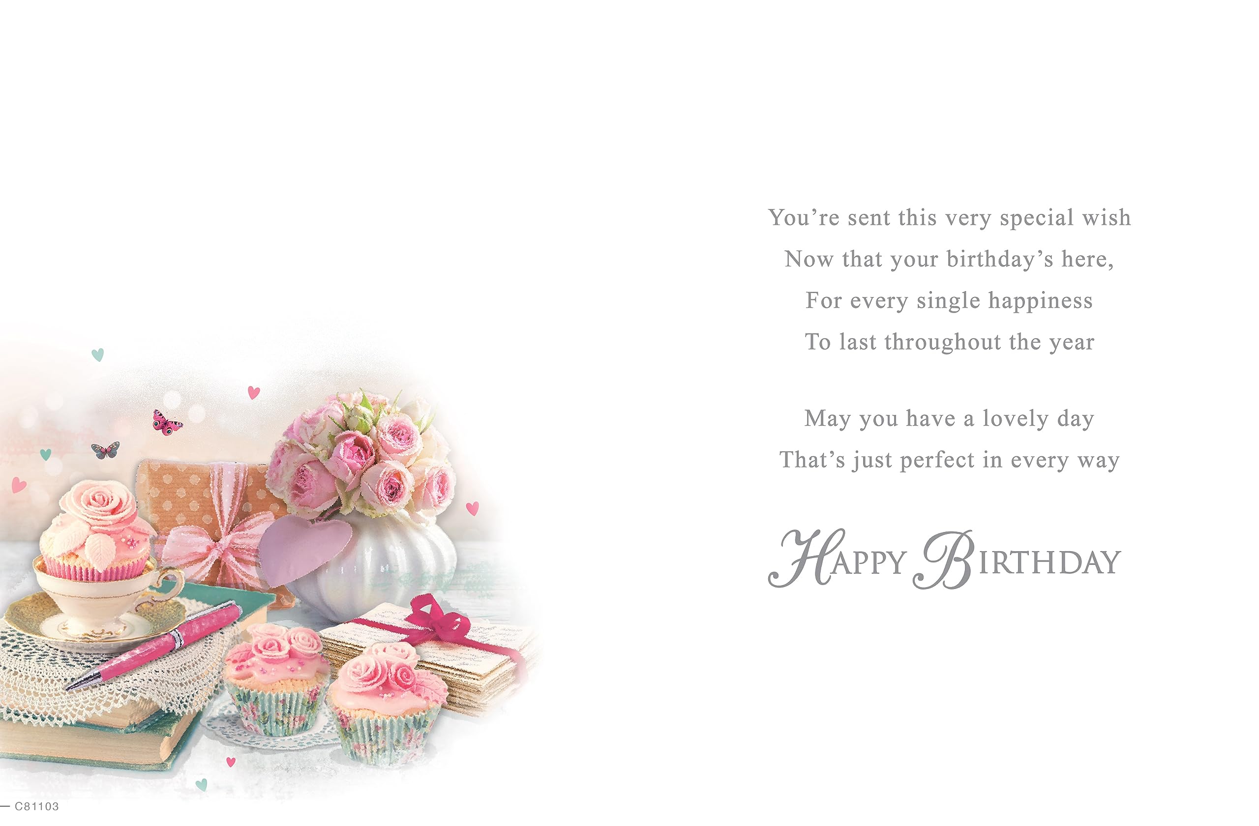 Traditional Birthday Card Grandma, Flower - 9 X 6 Inches - Piccadilly