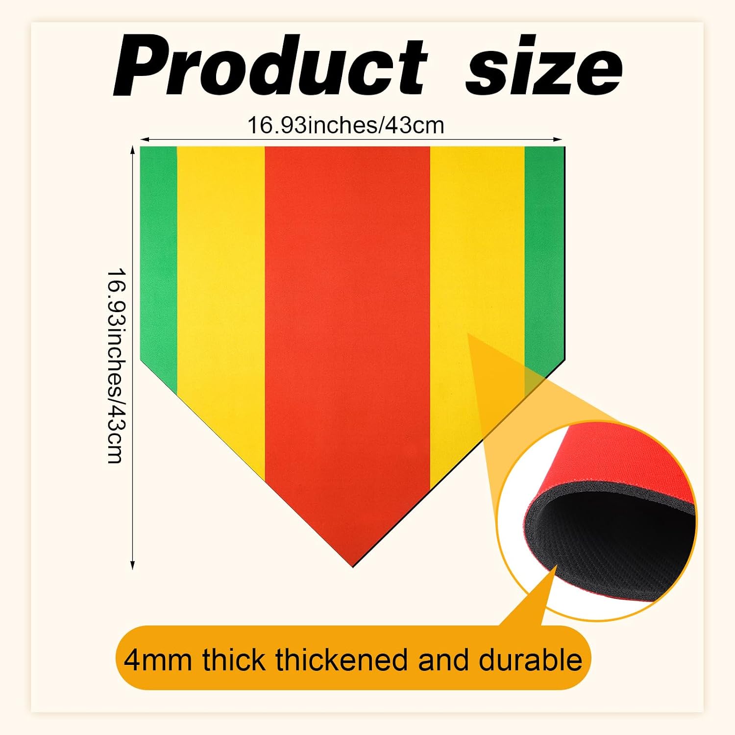 WinnerWhy Baseball Training Home Plate 17 Inch Colored Pitching Plate Softball Baseball Bases Tools for Pitching and Hitting Practice