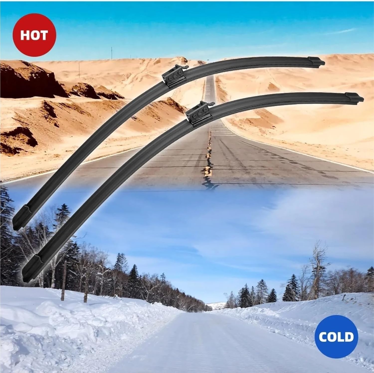 Wiper Refills For Benz For GLC-Class X253 2016 2017 2018 2019 22"+22" 2PCS Front Wiper