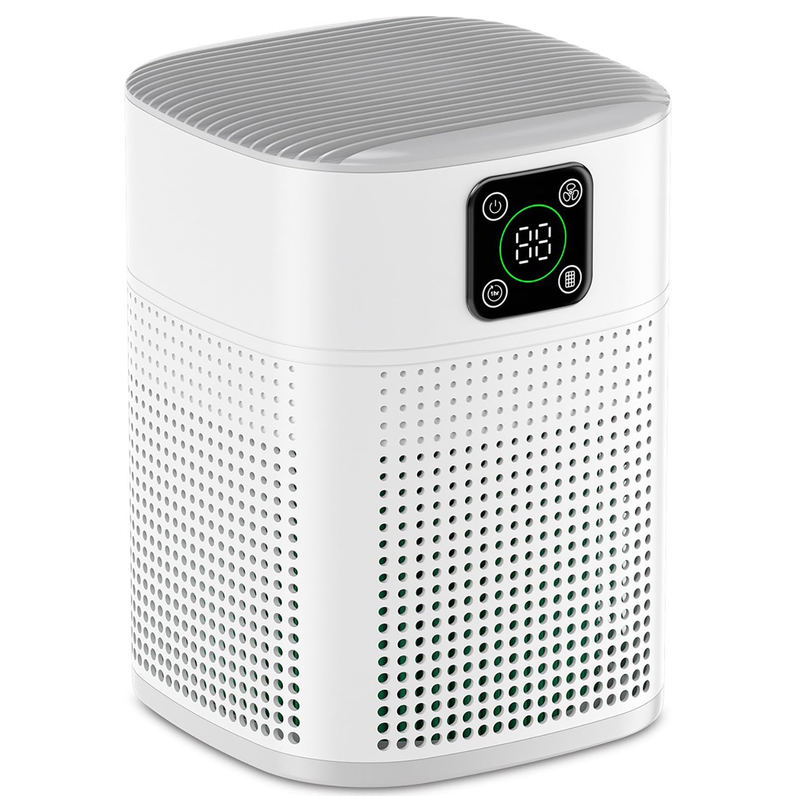 Air Purifiers for Bedroom, Honeyuan H13 HEPA Air Purifier for Home Large Room 600 sqft, Air purifiers with 360°Air Intake, 3 Fan Speeds, 3-Stage Filtration, White