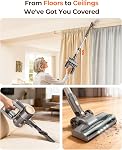 N8 Cordless Vacuum Cleaner, 40KPA Powerful Suction Vacuum Cleaners for Home,40 Mins Runtime, Rechargeable Battery, Self-Standing, Lightweight Stick Vacuum for Hardwood Floor Carpet Pet Hair