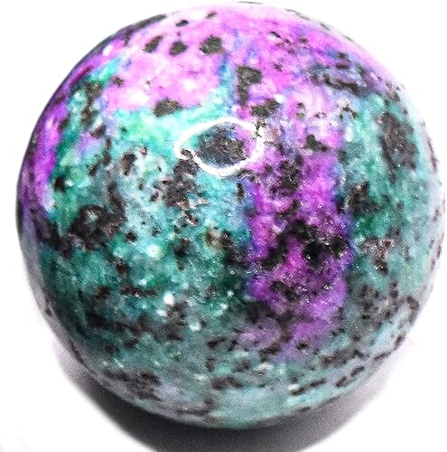 HQRP 0.984 in Rubí rojo púrpura en esfera de zoisita verde pulido piedra preciosa natural cristal mineral UV reactivo coleccionable bola - China