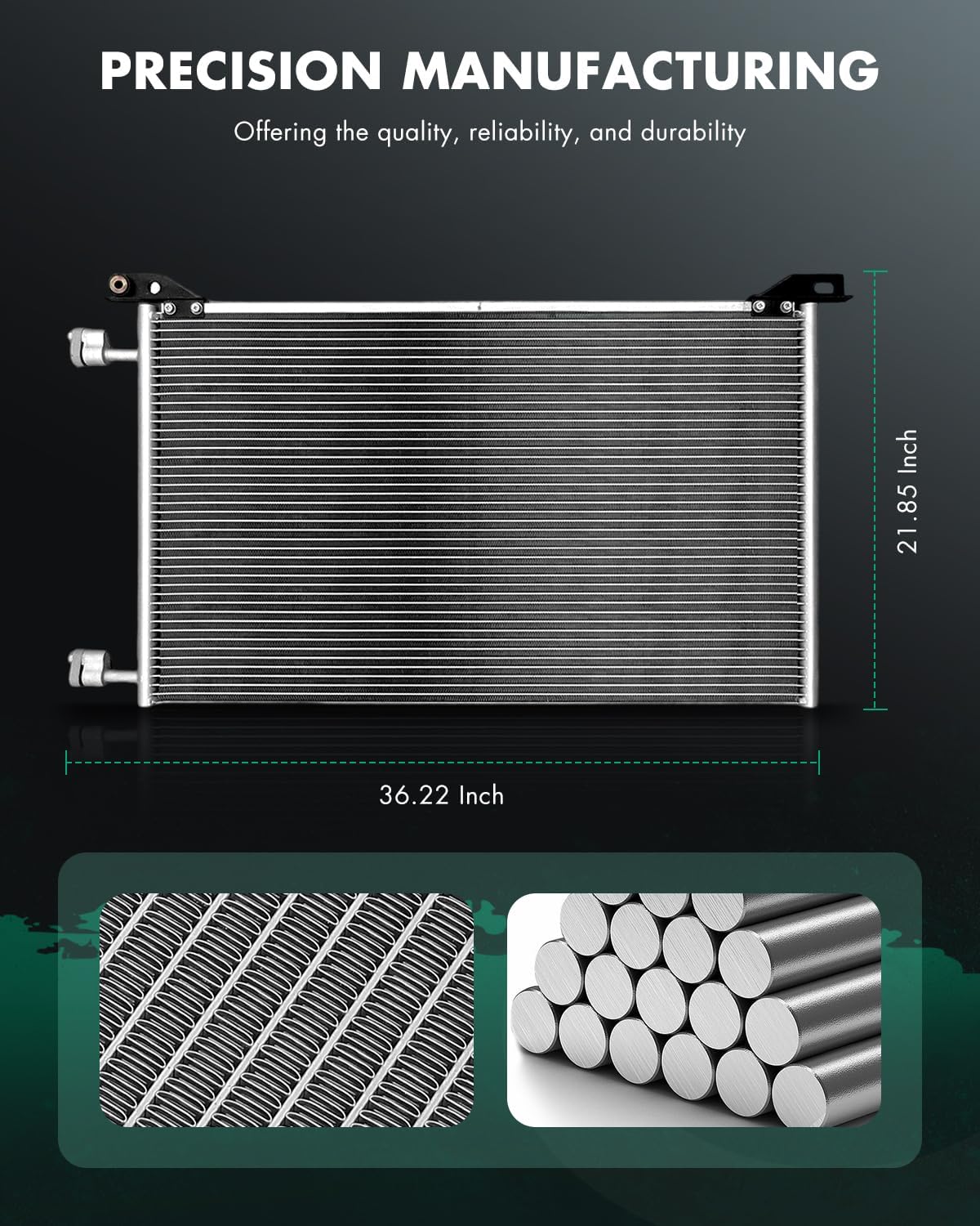 SCITOO Condenser for 2002-2005 for Cadillac for Escalade 5.3L 1999-2013 for Chevrolet for Silverado 1500 4.3L 1999-2013 for GMC for Sierra 1500 4.3L Replace 4953