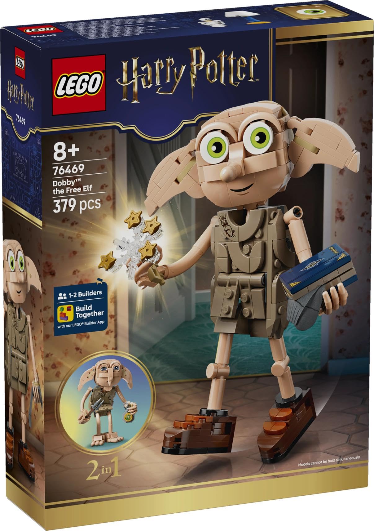 LEGO Harry Potter Dobby l’Elfe Libre - Jouet - Maquette se Transformant en Figurine de Kreattur - Décoration de Chambre d'enfant DIY - Cadeau pour Fille, Garçon ou Fan dès 8 Ans 76469