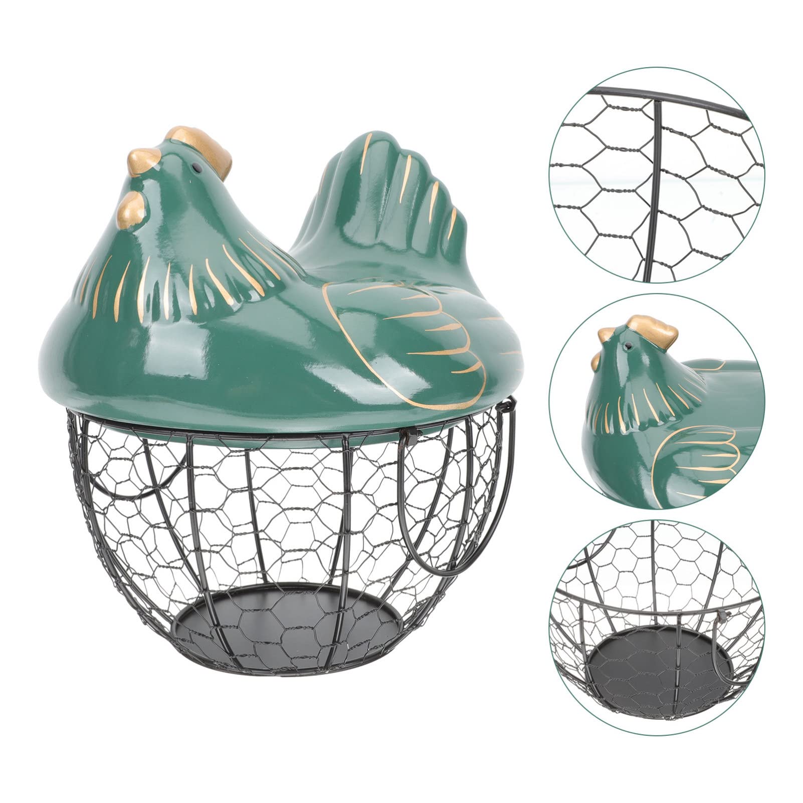 Porta Huevos Portátil de Cerámica E Hierro Tapa para Cocina | Gran Capacidad, Práctico y Resistente al Desgaste, para Objetos Pequeños y Jengibre en Casa