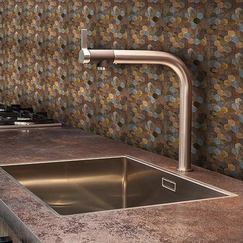 Miniatura 2 de 25 piezas de azulejos autoadhesivos de transferencia de plata cepillada, calcomanías de azulejos para despegar y pegar, adhesivo de pared a prueba