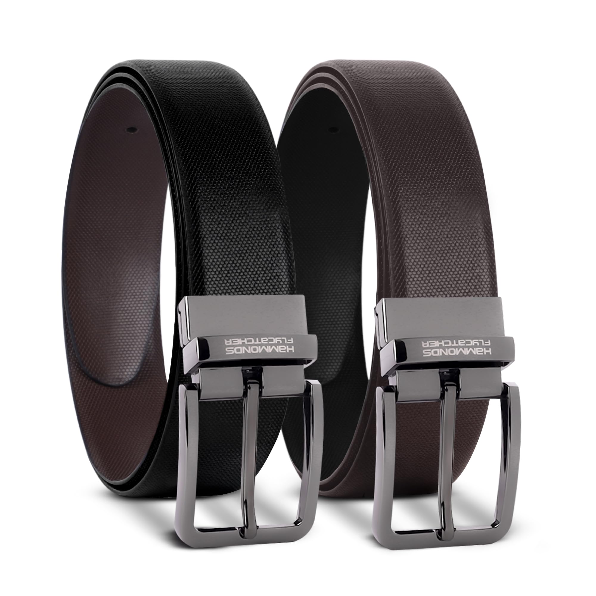 hammonds flycatcher Leather Belt for Men formal Reversible Mens Belt 2 in 1 Black Brown Formal Casual Wear with 360 Degree Rotating Buckle Adjustable Fit up to 43 Inch Waist-picture-20