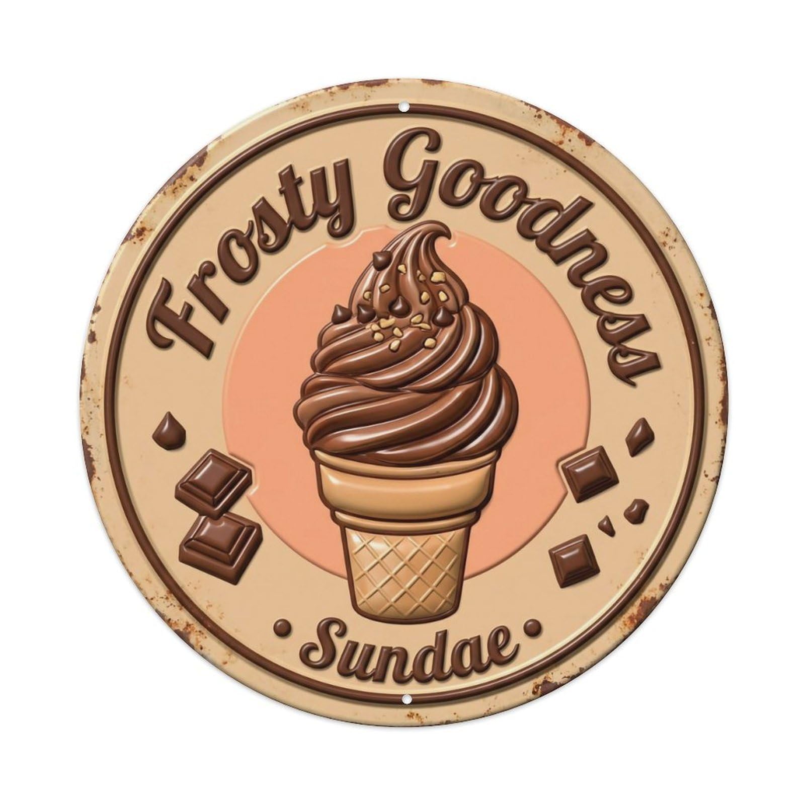 Frosty Goodness Retro Sundae Metal Tin Sign