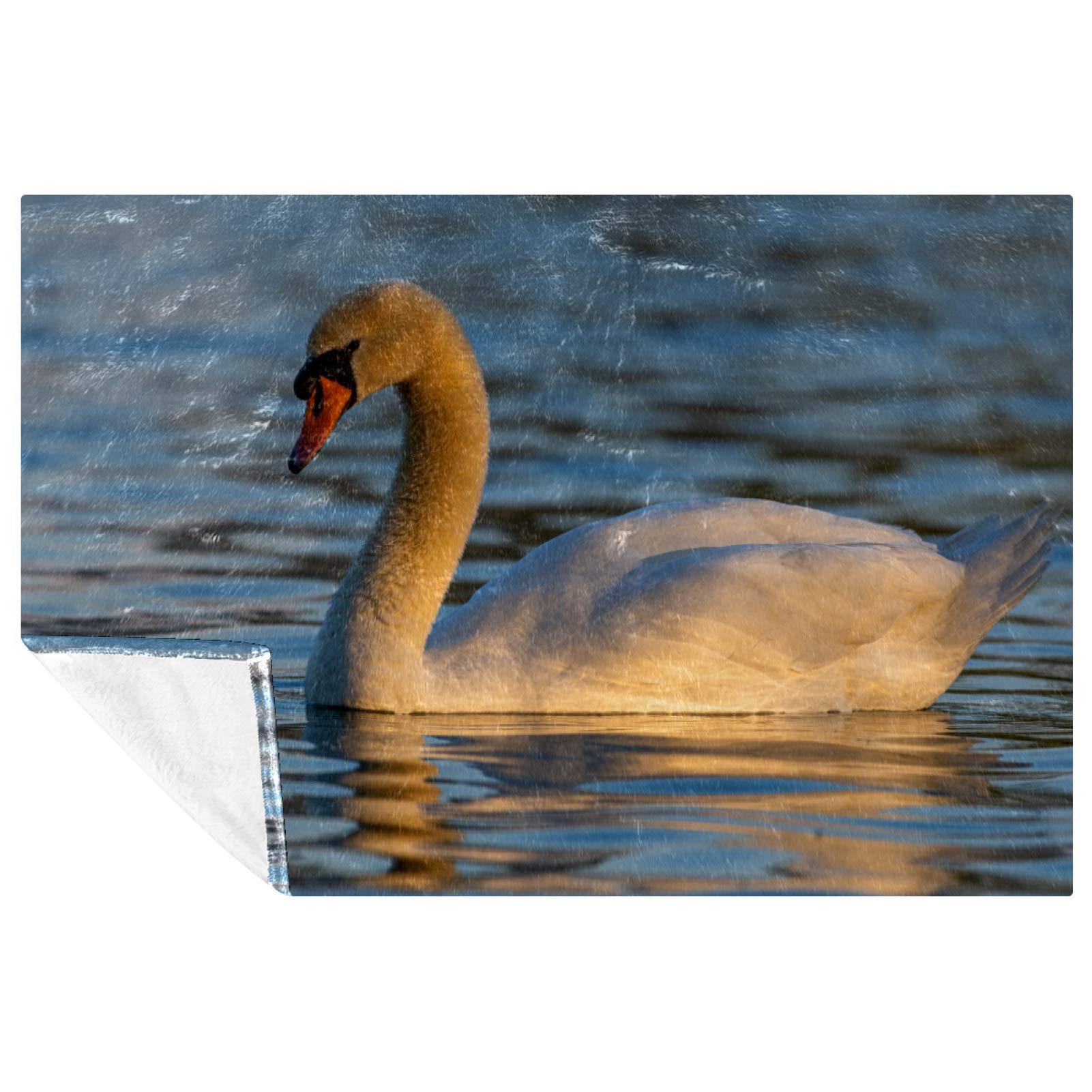 Couverture douce motif cygne lit et canapé haute qualité