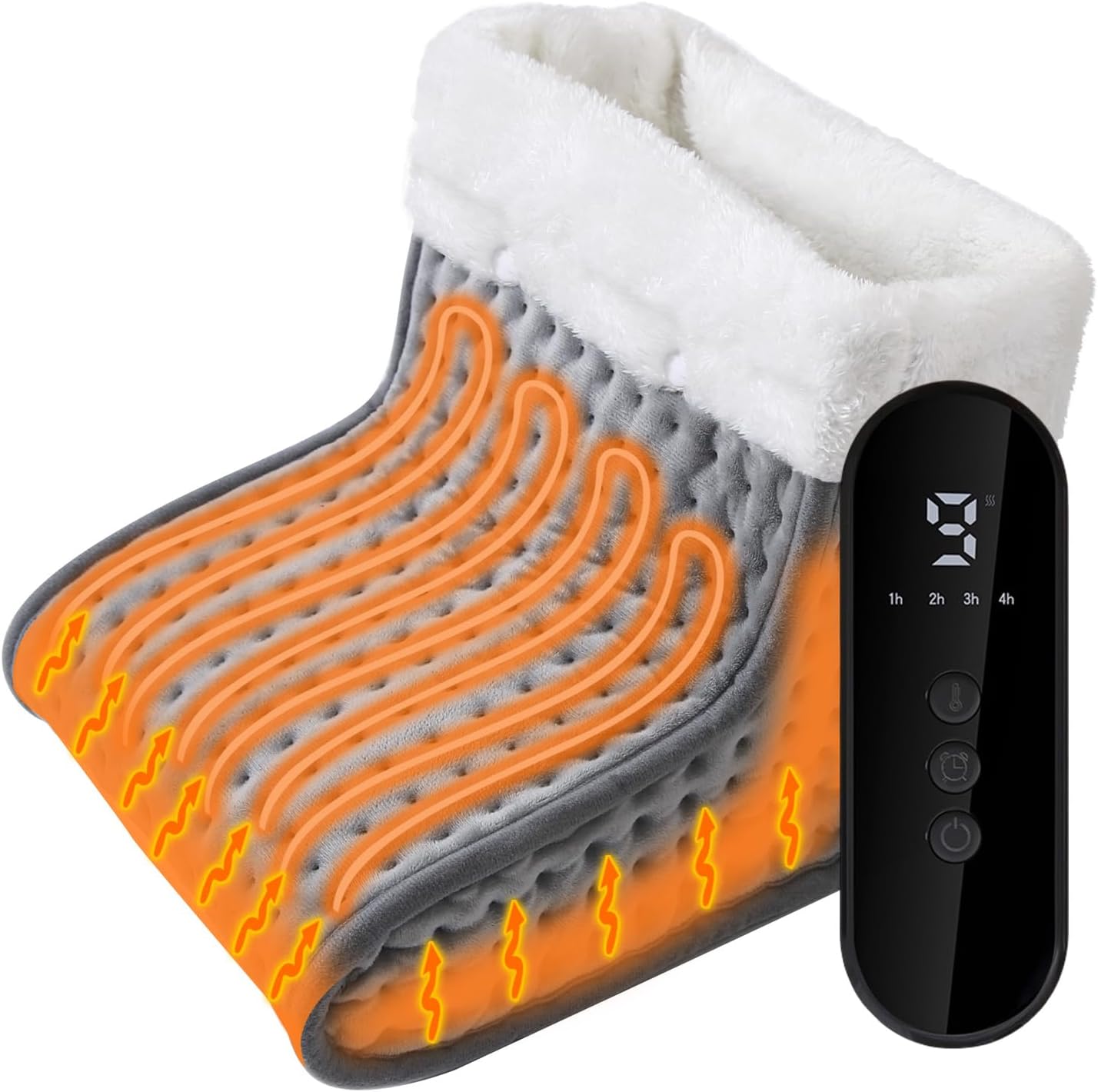 Heating Pad for Feet - Gray, Electric Foot Warmer Under Desk,9 Heat Levels & 4 Timer Settings - Ultimate Foot Comfort!Foot Heater
