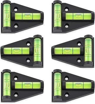 6Pcs T Type RV Levelers, Cross Check Levelers Bubble Levels for RVs, Camper, Furniture, Trailers, Tripods, Camera Equipment