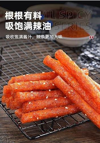 Miniatura 3 de Palo picante (2.19 ozbolsa) de aperitivos casuales fideos picantes grandes palitos picantes hechos a mano, tiras picantes, La Tiao, tira picante,