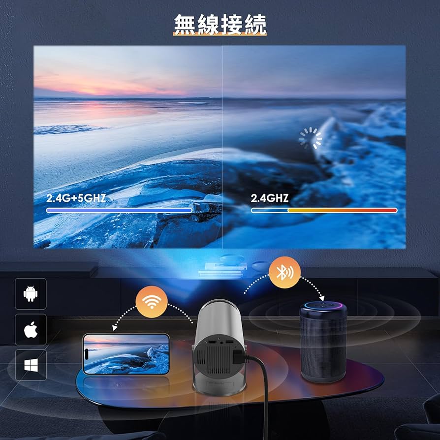 ☆プロジェクター 小型 HIPPUS 家庭用 12000LM 5G wi-fi Amazon.co.jp: 【180°回転 & 自動台形補正】プロジェクター 小型