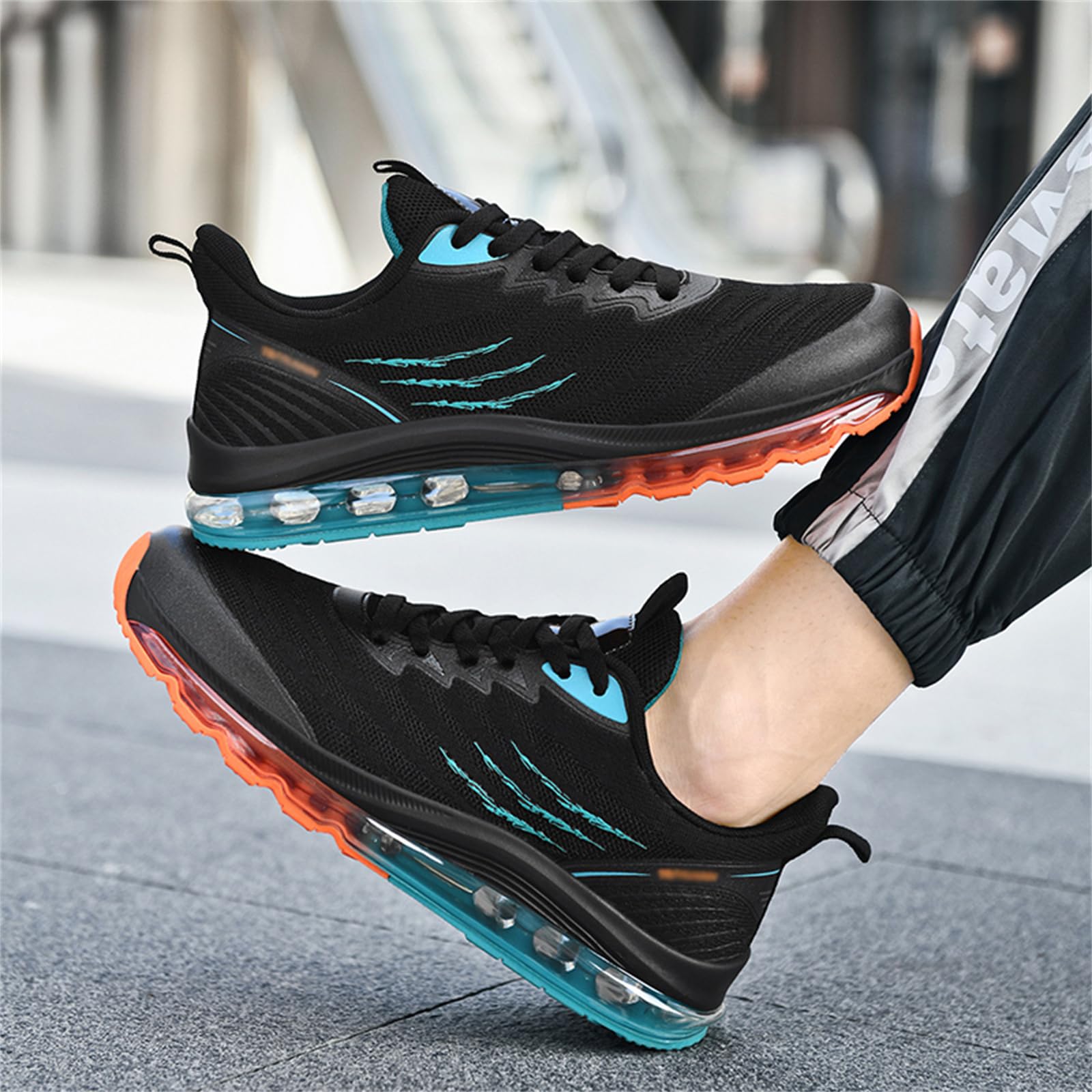 Zapatillas De Running con Colchón De Aire para Hombre Zapatillas De Tenis Transpirables Antideslizantes Y Cómodas para Caminar