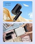 Foldable Portable Ionic Hair Dryer 1600W - Compact Mini Blow Dryer with Diffuser, Concentrator & Comb Nozzle, Intelligent Temperature Control, Low Noise for Home/Salon/Travel