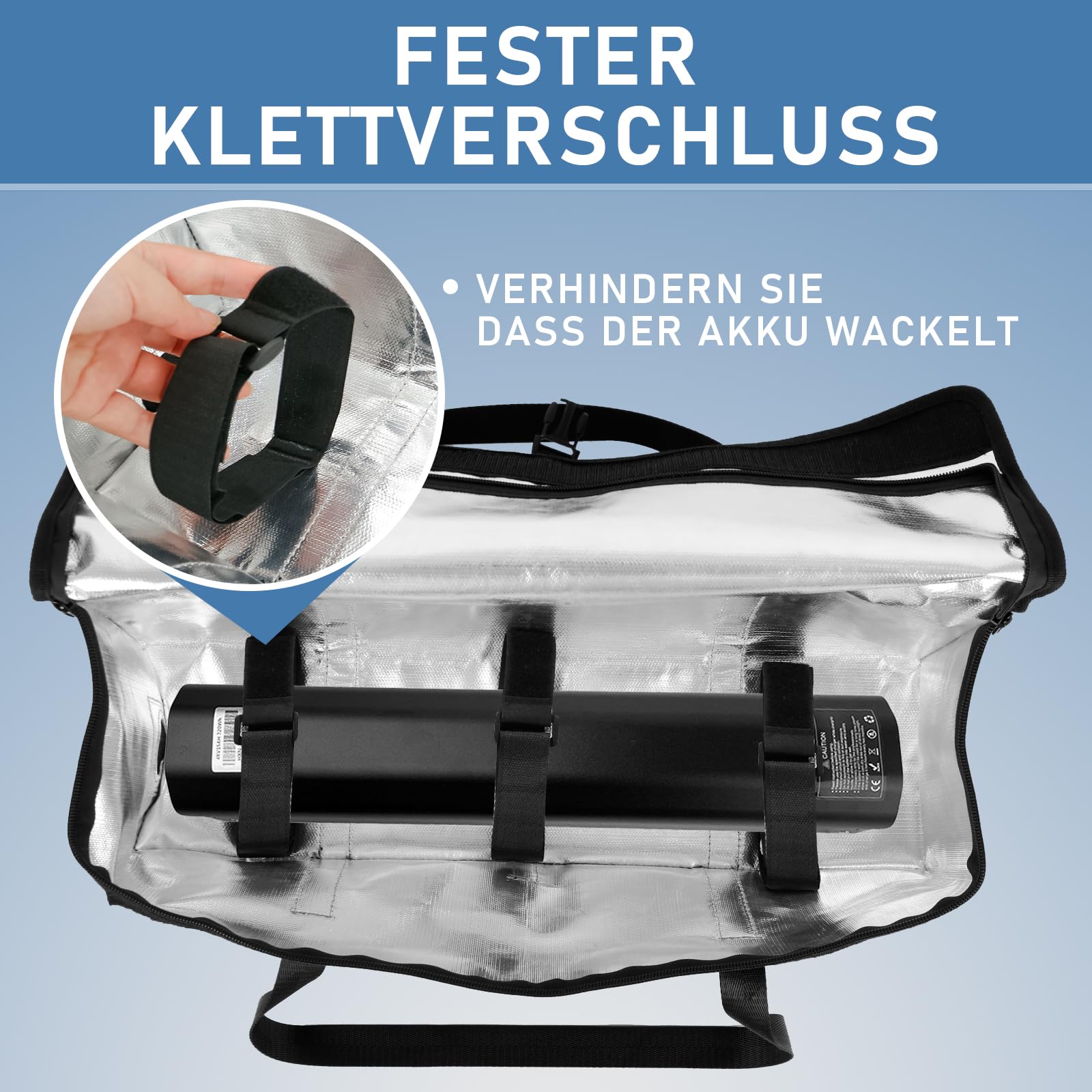 Ebike Sac de Batterie, 2 PCS Sacs de Batterie Ignifuge jusqu'à 2300 °C, 8 Couches de boîte Anti-feu, étanche Sac antidéflagrant Lipo, pour Charger Transporter Stocker, 51x16x16cm