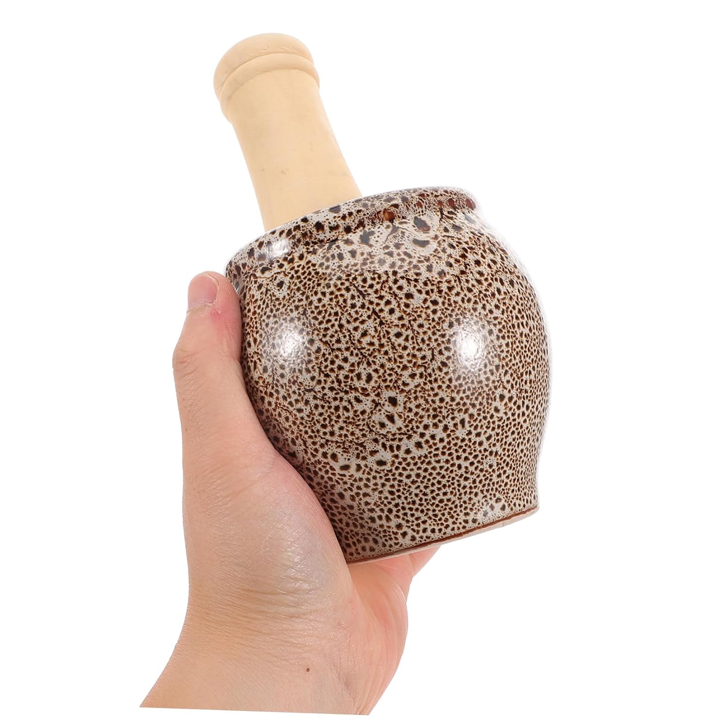 SOLUSTRE Stone Garlic Crusher and Mincer Tool Manual Spice Grinder Ergonomic Handle Kitchen Gadgets for Home Cooking and Restaurant Use Grinding Bowl for Seasoning