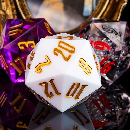 Miniatura 4 de Poludie Dados individuales D20 de 2.165 in, dados DND de 20 caras, dados poliédricos gigantes D20 D20 D20 grandes para Calabozos y Dragones, RPG,