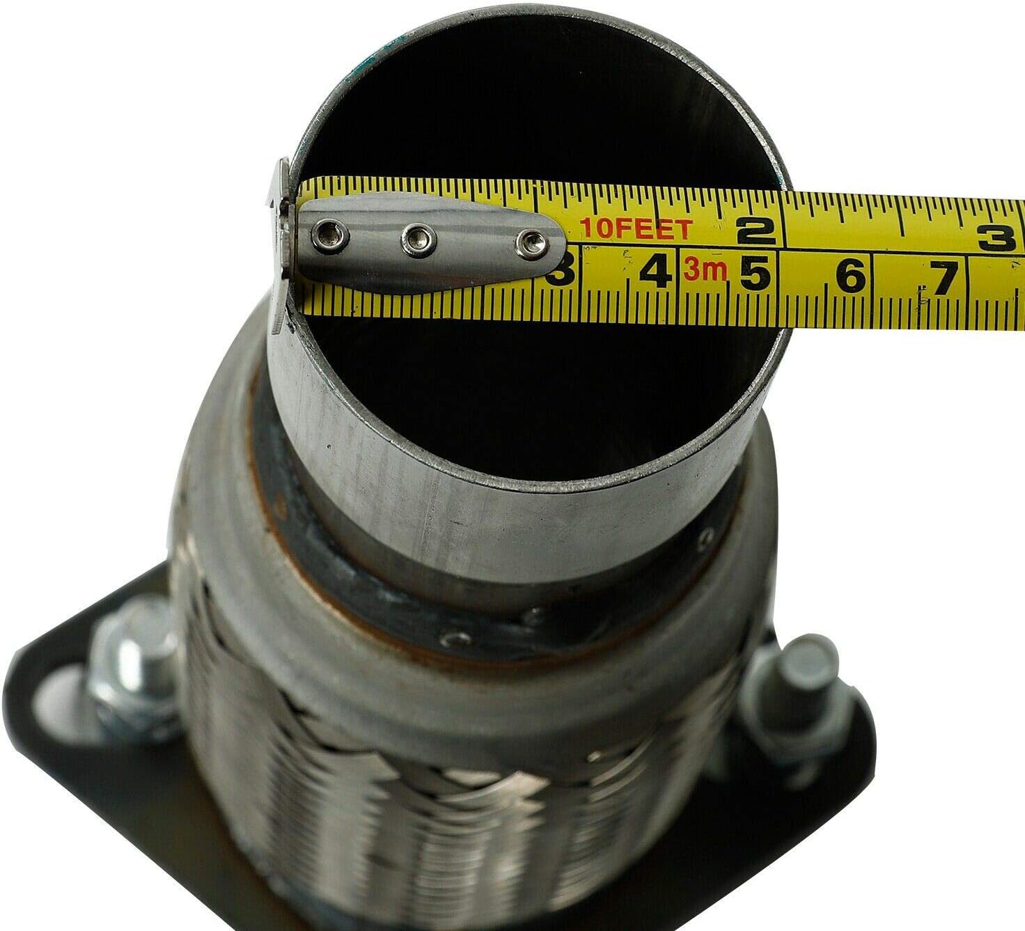 Stainless Steel Flange Flex Repair Pipe Exhaust 2" Inlet OD x 8.125'' OAL Fits Chevy Malibu Pontiac G6 Saturn Aura