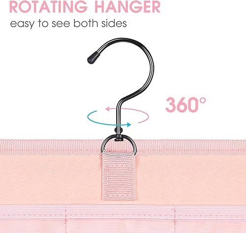 Miniatura 5 de Sopito Organizador de joyas colgante, organizador plegable de doble cara con ganchos de metal para collares, anillos y aretes