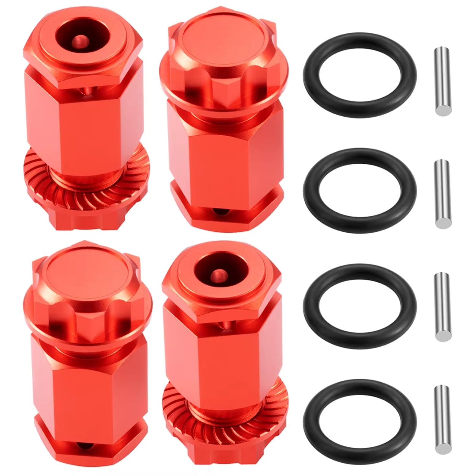 RC Coches Repuestos Para Losi Para DBXL 2.0 4WD Gas Para Buggy RTR 1/5 Rueda De Aleación De Aluminio Hexagonales Extendidos Piezas De Actualización De Camión RC(Red)